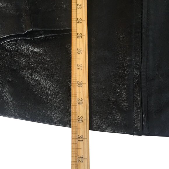 Worthington Jacket Womens XL Black Leather Zip Front Burgundy Lined Classic - Picture 12 of 16